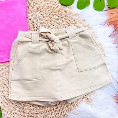Conj. Regata Hello Sunshine e Short Saia - Pink e Areia